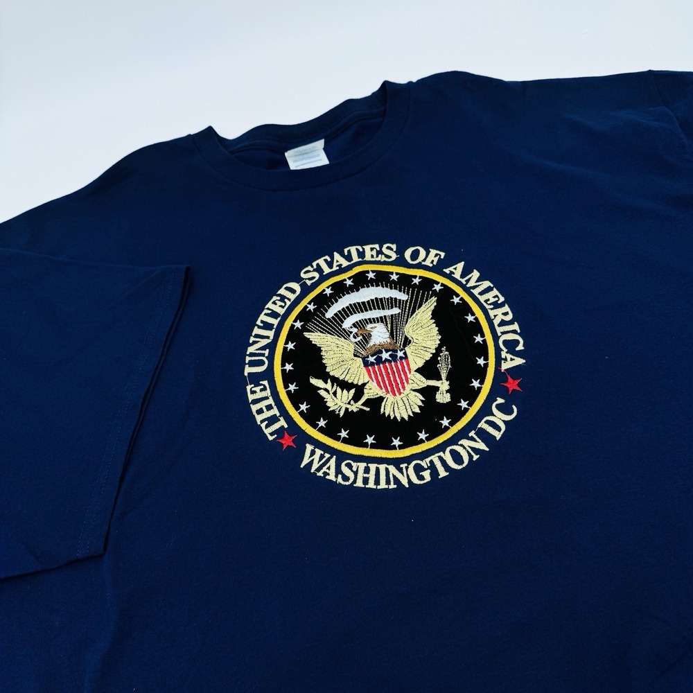 Washington DC United States of America Eagle Graphic T-Shirt Navy Blue Mens 2XL